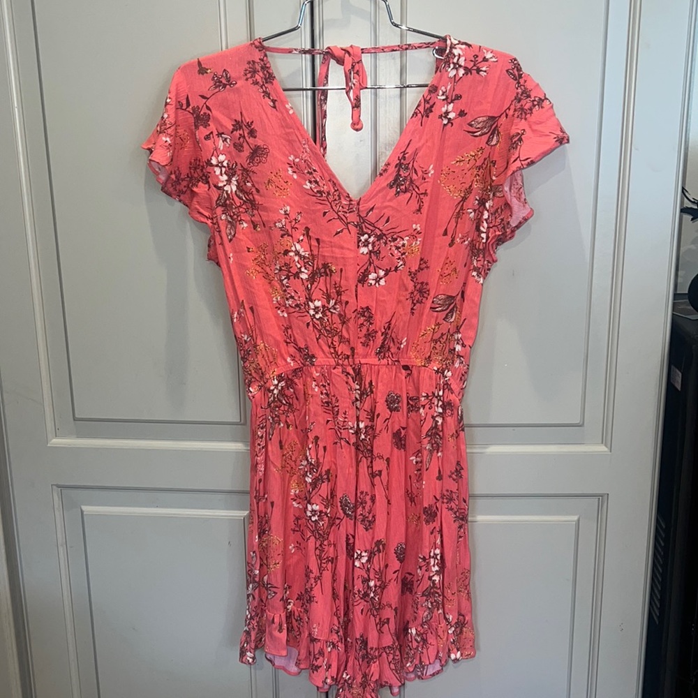 Blue B coral romper medium nwt